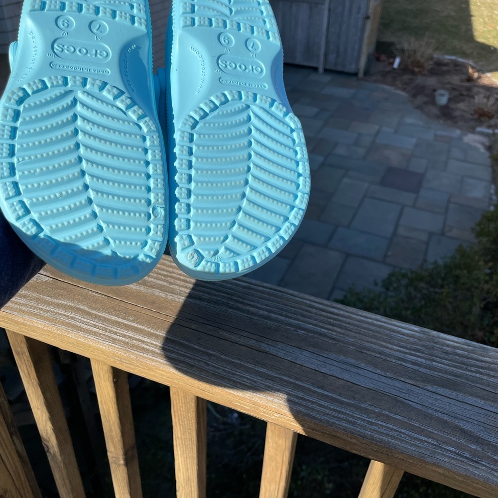 Turquoise Crocs. - Picture 2 of 3